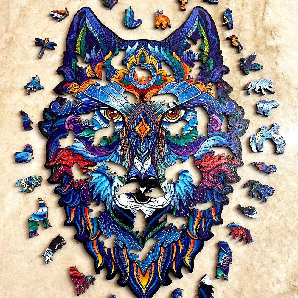 New In Box-Wooden 3D Jigsaw Puzzle- Wander Wolf (A3- Large)